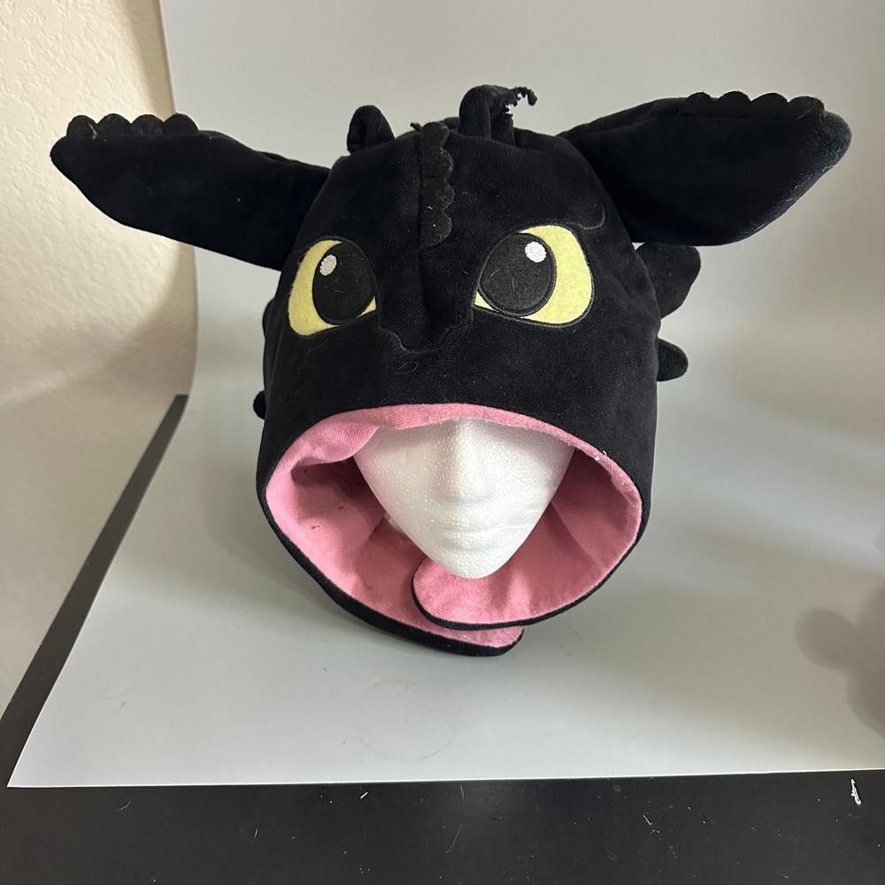 DreamWorks Dragons Toothless Night Fury Plush Hat Sazac Black Cosplay Costume